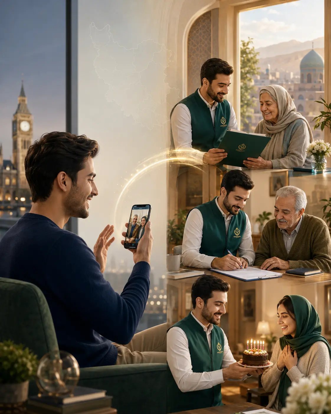 ارتباط یک ایرانی خارج از کشور با خانواده خود در ایران